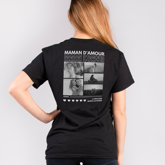 T-shirt personnalisé avec photos "Édition Maman"