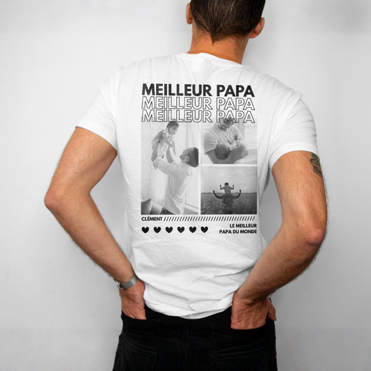 T-shirt personnalisé avec photos "Édition Papa"